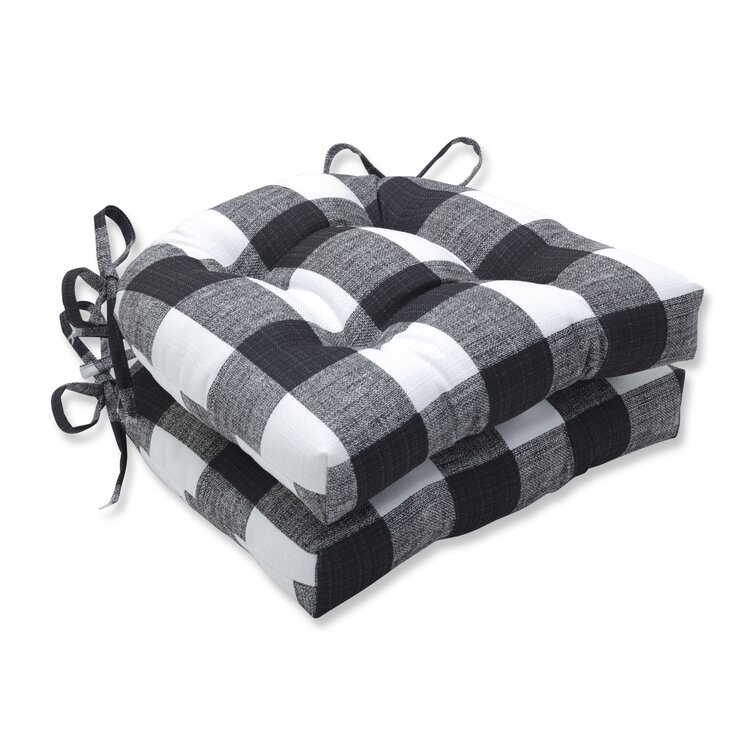 Plaid kitchen chair online cushions